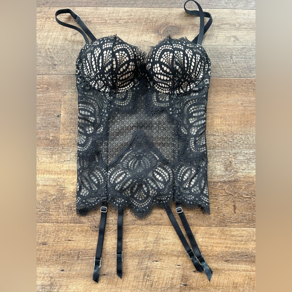 Black Lace Bustier Top